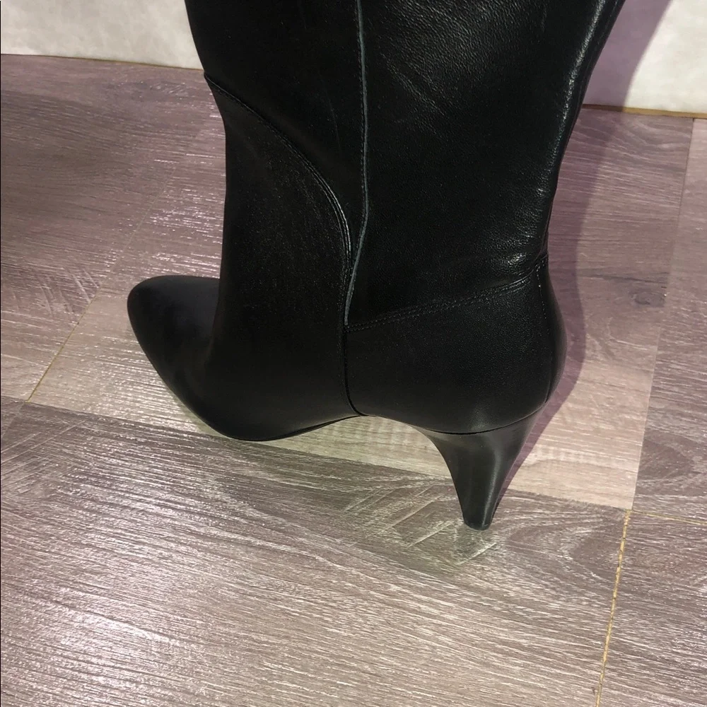 Guess Riselan Pull on Knee / Over the Knee Black Leather Boots New - Picture 9 of 11